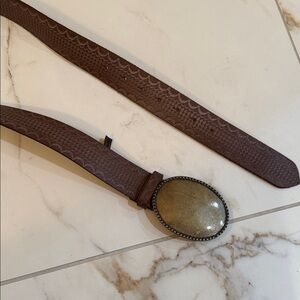 Free People Brown Belt with Gold Buckle